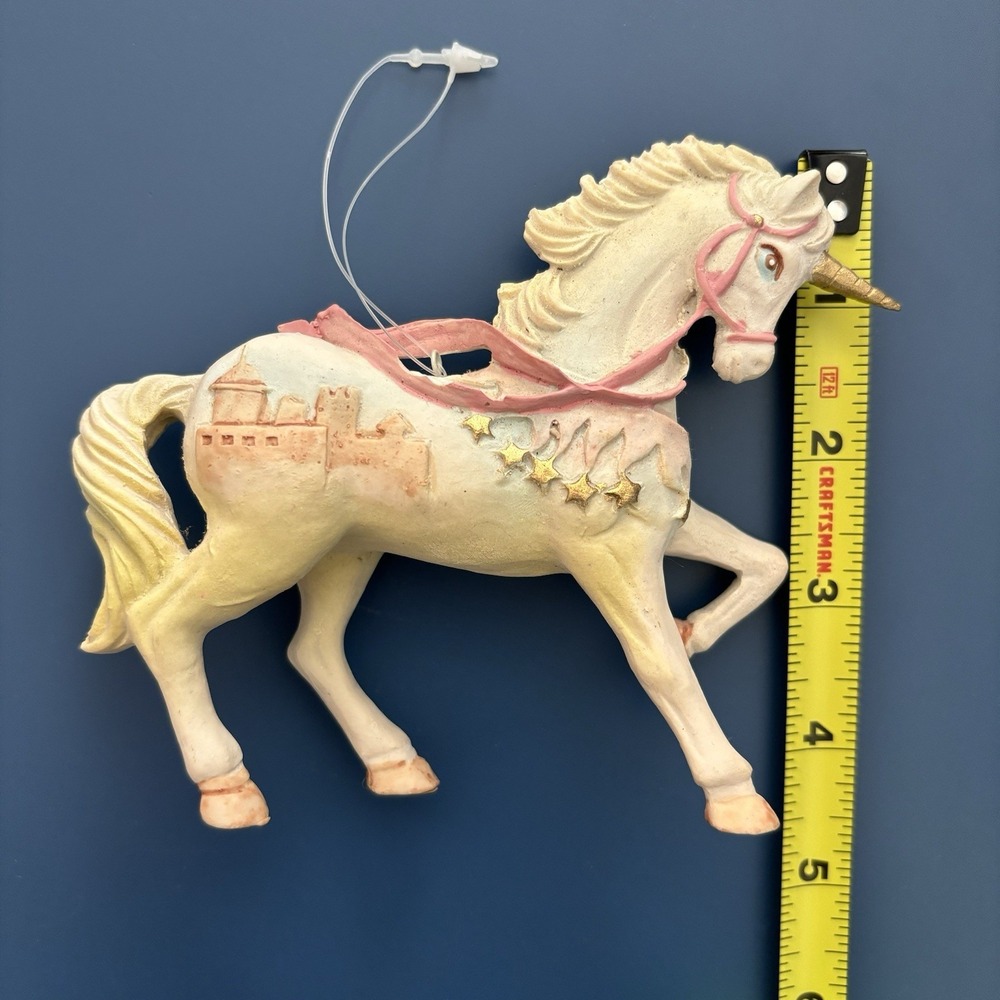Vintage 80s Unicorn Ornament Fairy Garden Enchanted Decor Pastel Whimsy Retro - Picture 6 of 6